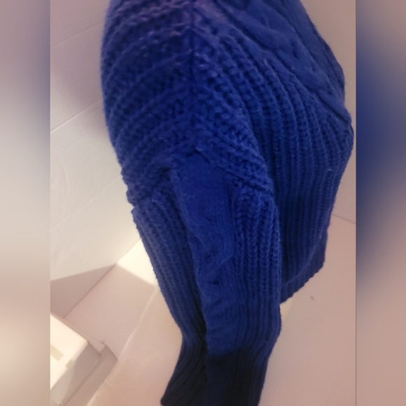 NWT DKNY Oversize Blue Cobalt Soft Stretchy Sweater Size XS - Picture 7 of 9